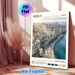Beirut Coastal City Painting Poster, Warm-toned Minimalist Urban Landscape Poster, Features Charming Seaside City Skyline, Ideal For Home And Office_maomaolike.com
