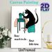 Sewing Cat Painting Poster, Adorable Cartoon Black Cat Using Sewing Machine Poster, Playful Pun Design, Suitable For Sewing Room And Craft Space_maomaolike.com