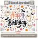 Happy Birthday Halloween Banner - 2D Flat Polyester Backdrop With Ghosts, Pumpkins, Bats, Spiders, Wall Hanging Party Decor_maomaolike.com
