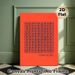 Floral Themed Painting Poster, Vibrant Orange Block-style Flower Grid Poster, Striking Color Contrast Decor Suitable For Living Room, Bedroom_maomaolike.com