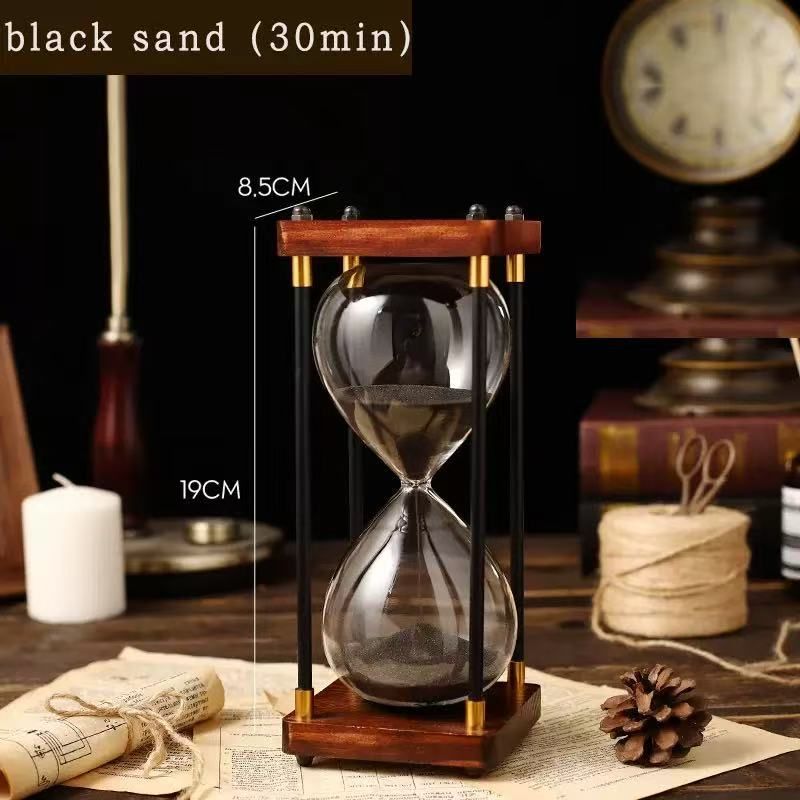 Classic Wooden Hourglass 60-minute/30-minute Timer, A Simple Decorative Piece For Home And Office Use._maomaolike.com