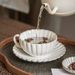 Petals Flower Pattern Coffee Cup And Saucer Set - Kiln-Changed Ceramic Underglazed Afternoon Tea Set_maomaolike.com