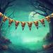 Halloween Paper Flag Bunting With Pumpkin, Ghost, Skull & Witch Designs, 19x28cm Colorful Hanging Party Decorations._maomaolike.com