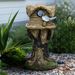 Concrete Bird House With Pedestal - Outdoor Concrete Bird House For Patio Backyard Patio Backyard Outdoor Garden Outside Decoration_maomaolike.com