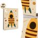 Space Rocket Painting Poster, Vintage Minimalist Warm-toned Rocket With Moon, Shooting Stars & Planets Poster, Whimsical Space-themed Decor, Ideal For_maomaolike.com