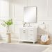 36 Inch Solid Wood Pre-assembled Bathroom Vanity With Power Supply--White_maomaolike.com