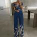 2023 Women's Fashion One Shoulder Print Temperament Commuter Casual High Waist Jumpsuit Women_maomaolike.com