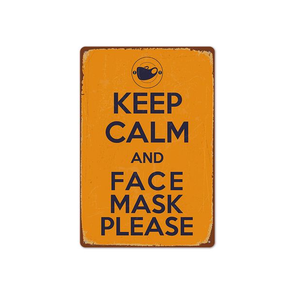 Vintage Tin Sign For Pandemic Awareness - Unframed Wall Art Warning To Wear Masks_maomaolike.com