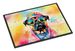Pug Hippie Dawg Doormat Front Door Mat Indoor Outdoor Rugs For Entryway, Non Slip Washable Low Pile, 24H X 36W_maomaolike.com