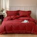 1 Wedding 100s Long-staple Jacquard Four-piece Set All Pure Cotton Bed Sheet Embroidered Double Quilt Cover Simple Bedding 1.8_maomaolike.com