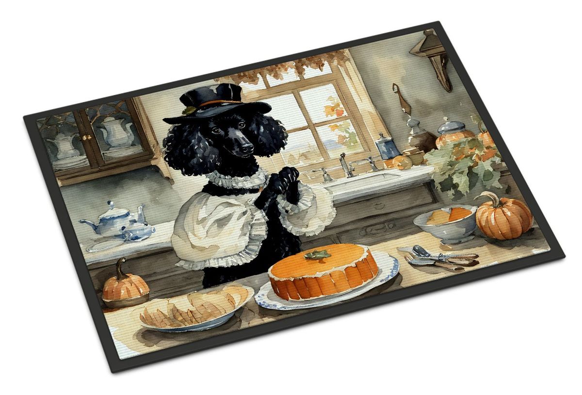 Poodle Fall Kitchen Pumpkins Doormat Front Door Mat Indoor Outdoor Rugs For Entryway, Non Slip Washable Low Pile, 24H X 36W_maomaolike.com