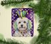 Coton De Tulear King Of Mardi Gras Porcelain Ornament Christmas Tree Hanging Decorations For Home Christmas Holiday, Rectangle, Gift, Multicolor_maomaolike.com