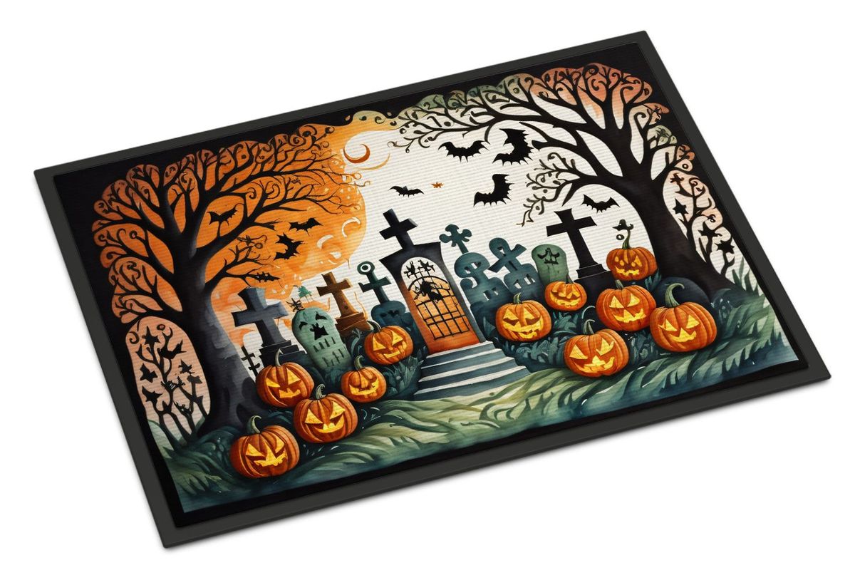 Papel Picado Skeletons Spooky Halloween Doormat Front Door Mat Indoor Outdoor Rugs For Entryway, Non Slip Washable Low Pile, 24H X 36W_maomaolike.com