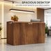 Reception Desk, Modern Front Desk Counter Table With Open Shelves_maomaolike.com