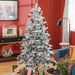 6ft Snow Flocked Artificial Christmas Tree With 994 Tips, Foldable Metal Stand, Easy Assembly, Hinged Xmas Tree For Home, Office, Holiday, Green_maomaolike.com