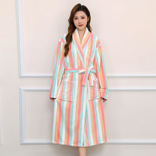 Leopard Print & Rainbow Chenille Robes: Softness Meets Versatility For Men & Women_maomaolike.com