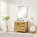 36 Inch Solid Wood Pre-assembled Bathroom Vanity With Power Supply--Natural Oak_maomaolike.com