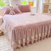 Korean Style Carved Milk Velvet Single Autumn Winter Thickened Skirt Warm Coral Fleece Bed Cover Three-Piece Set_maomaolike.com