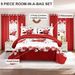 9 Piece Soft All-Season Washed Microfiber Cover Set , Queen/King Bedding Set With Zipper Closure, Sheet, Pillowcases,Shams & Curtains, Print, Moisture-Wicking, Soft ,Cooling, Breathable, Easy Care_maomaolike.com
