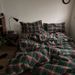 Wholesale INS Vintage Style Retro Green Plaid Nordic Simple Mixed Pure Washed Four-Piece All Cotton 4-Piece Set_maomaolike.com