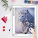 PhotoCustom Round Diamond White Lion Animal Diamond Embroidery Living Room Decoration Artwork_maomaolike.com
