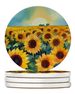 Kansas Sunflowers In Watercolor Large Sandstone Coasters Pack Of 4 Absorbent Round Coasters Decor Gifts For Men Or Women, 4 In, Multicolor_maomaolike.com
