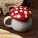 Red Mushroom Cup With Lid Mug Ceramic Creative Coffee Cup Drinking Water Ceramic Tea Cup Kitchen Supplies, Tableware Accessories_maomaolike.com