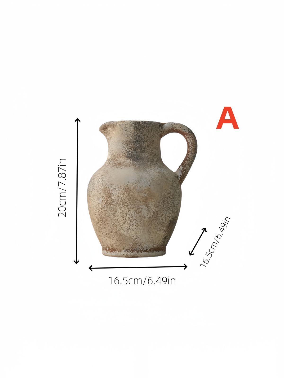 1pc Vintage-style Ceramic Vase With Handle, Wine Bottle Shape, Suitable For Holding Water, Flowers, And As A Decorative Vase For Flower Arrangement_maomaolike.com