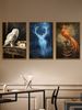 Retro-inspired Fantasy Theme Featuring Owls, Deer, And Phoenixes, With Striking Chiaroscuro Effects, Evoking An Uplifting Spiritual Energy._maomaolike.com