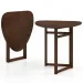 31.5" Small Folding Dining Table, Walnut Solid Wood Foldable Kitchen Table For 2 People_maomaolike.com