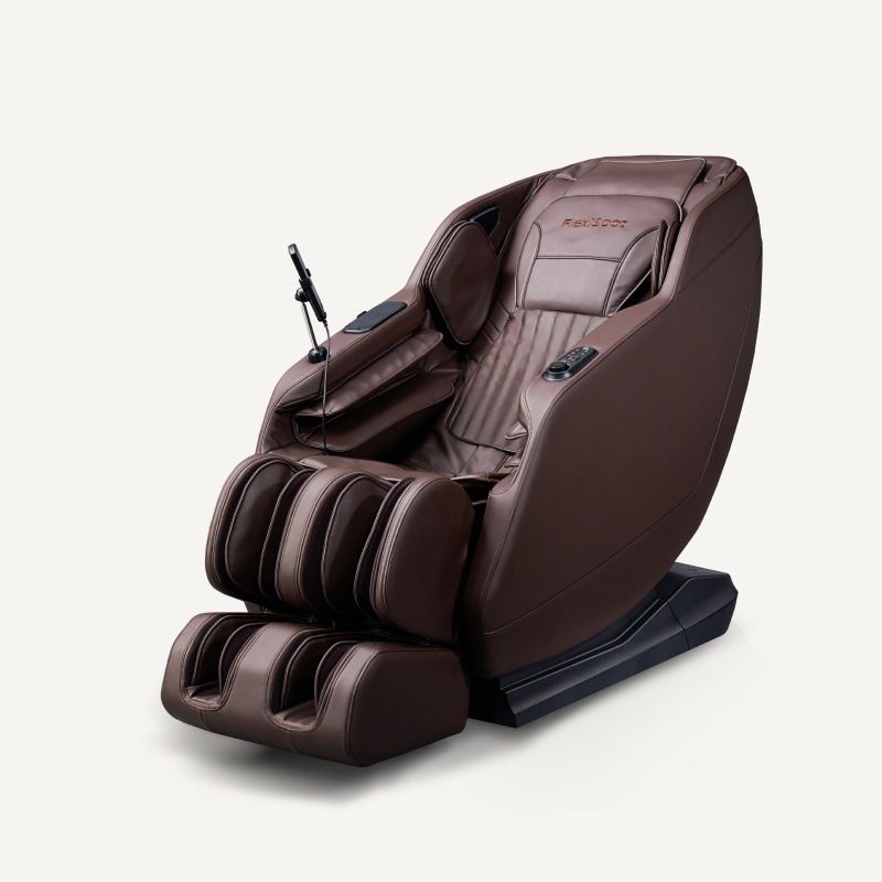 Massage Chair Full Body, Zero Gravity SL-Track Shiatsu Massage Recliner Chair With Body Scan, Airbags, Foot Rollers, Deep Yoga Stretch, Heating (Brown)_maomaolike.com