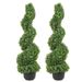 VEVOR 2 Pcs. Artificial Boxwood Tower Topiary Spiral Artificial Plant 122cm High Decorative Plant Green Plastic PE Iron Topiary Plants Incl. 10 Pcs. Replacement Leaves_maomaolike.com