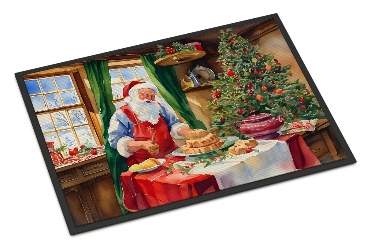 Cookies With Santa Claus Papa Noel Doormat Front Door Mat Indoor Outdoor Rugs For Entryway, Non Slip Washable Low Pile, 24H X 36W_maomaolike.com