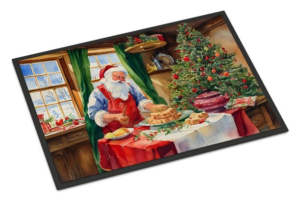Cookies With Santa Claus Papa Noel Doormat Front Door Mat Indoor Outdoor Rugs For Entryway, Non Slip Washable Low Pile, 24H X 36W_maomaolike.com