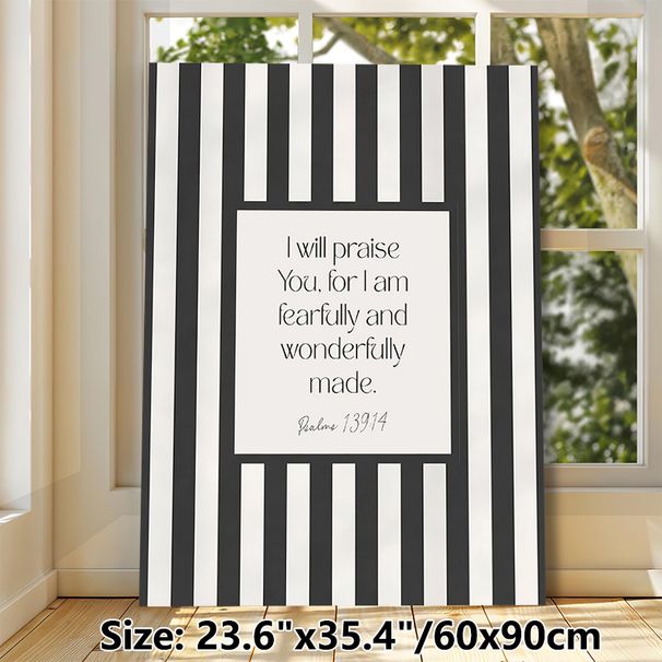Bible Verse Painting Poster, Minimalist Black & White Striped Poster, Inspirational Religious Scripture Decor Ideal For Living Room, Bedroom And Study_maomaolike.com