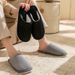 Winter Warm Plush Men Non Slip Soft Comfort Flat Heel Indoor Bedroom Couple's Slippers For Home Shoes In Autumn_maomaolike.com