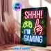 Gaming Themed Painting Poster, Neon-style Vibrant Jungle Backdrop With Game Controller & "Shhh! I'm Gaming" Text Poster, Eye-catching Decorative Piece_maomaolike.com