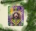 Chocolate Poodle King Of Mardi Gras Porcelain Ornament Christmas Tree Hanging Decorations For Home Christmas Holiday, Rectangle, Gift, Multicolor_maomaolike.com