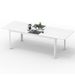 Patio Dining Expandable Table, Metal Aluminum Outdoor Table For 6-8 Person Rectangular Table For Porch Lawn Garden Bistro Ivory White_maomaolike.com