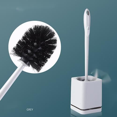 Household Plastic Long Handle No Drilling Wall-Mounted Floor-Standing With Base Toilet Brush Cleaning Set_maomaolike.com
