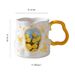 Oil Painting Style Butterfly Love Flower Mug Coffee Cup Ceramic Water Cup Ins Style Breakfast Cup_maomaolike.com