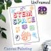 STEM Space Themed Painting Poster, Vibrant Line-art STEM Icon Collage Poster, Educational Design To Foster Tech-learning Atmosphere, Suitable For Labs_maomaolike.com