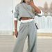 Women's Clothing Early spring outfit suit 2024 spring new women's casual hooded sweatshirt sports wide leg pants two piece suit_maomaolike.com