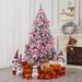6FT/7FT Snow Flocked Christmas Tree, Artificial Faux-Pine Xmas Tree With Premium PVC Needles, Foldable Metal Stand, Full Hinged Christmas Tree Holiday Décor For Indoor & Outdoor (6FT)_maomaolike.com