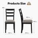 Farmhouse Style Dining Chairs Set Of 2, Wooden Kitchen Chairs, Solid Wood Legs, High Ladder Back, Non-Slip Foot Pads, Sturdy Design, 275lbs Capacity – Perfect For Dining Room Or Kitchen, Gray_maomaolike.com