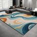 Living Room Rug Large Size Gorgeous Gold Frame Design Bedroom Rug Plush Thickened Machine Washable Thickened Underlay Interior Decorative Rug_maomaolike.com