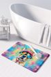 French Bulldog Hippie Dawg Memory Foam Kitchen Mat Machine Washable Anti-Fatigue Mat Cushion Comfort Bath Mat Or Kitchen Rug_maomaolike.com