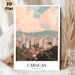 Caracas Cityscape Painting Poster, Soft-toned Watercolor Style Urban Skyline With Mountains & Buildings Poster, Captures Local City Charm, Ideal For_maomaolike.com