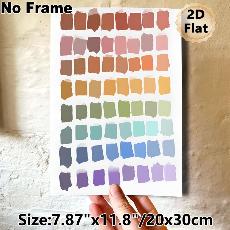 Color Palette Gradient Painting Poster, Soft-toned Torn Paper Style Color Block Poster, Gentle Gradient Color Scheme Ideal For Home Studio, Living_maomaolike.com
