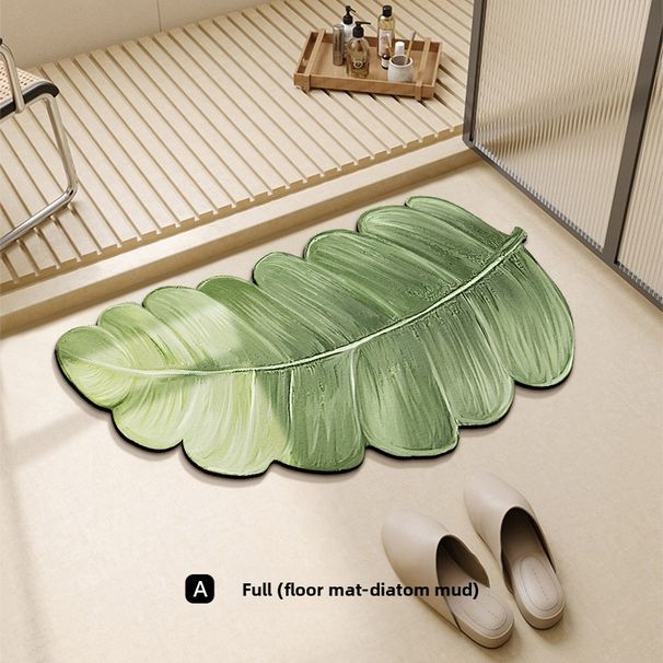 Ins Style Absorbent Floor Mat Green Plant Bathroom Foot Mat Bathroom Household Special-Shaped Door Mat Diatom Mud Carpet_maomaolike.com